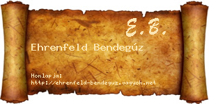 Ehrenfeld Bendegúz névjegykártya